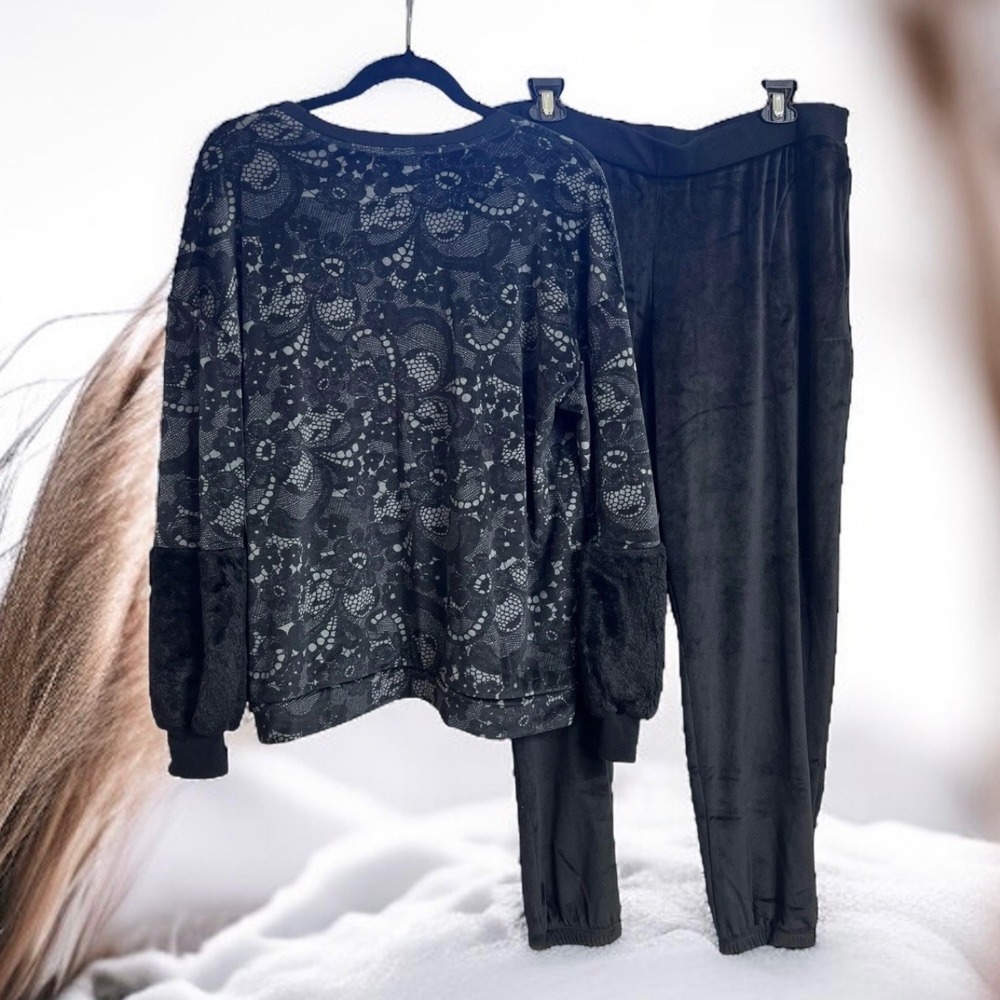 Simply Vera Vera Wang Wang Velour Top & Jogger Pants Pajama Set‎ Loungewear XL